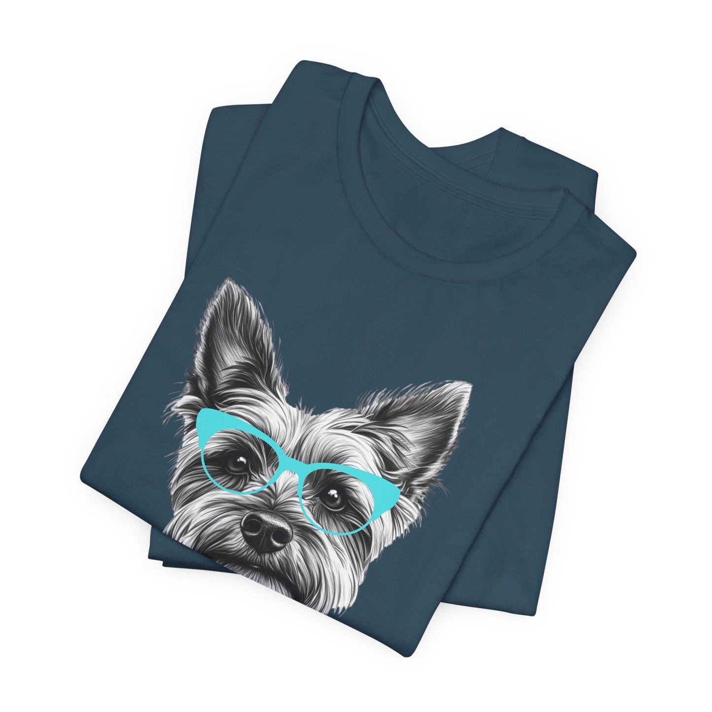 Yorkshire Terrier in Glasses Shirt