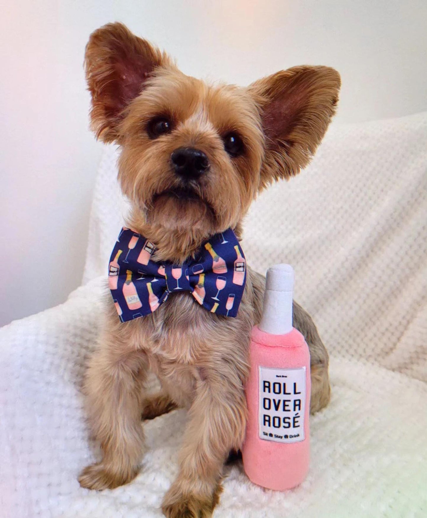 Dog Bow Tie, Bow Tie for Dog, Rosé Dog Bow Tie, Doggie Bow Tie, Wine Bottle Dog Bow Tie, Dog Collar Accessory, Wine Dog Bow Tie