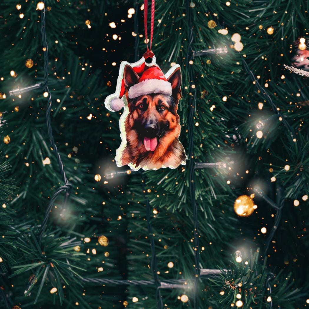 German Shepherd Die Cut Acrylic Ornament
