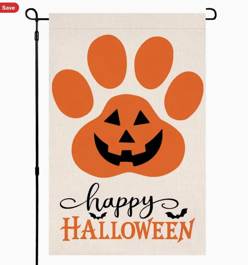 Halloween Paw Garden Flag