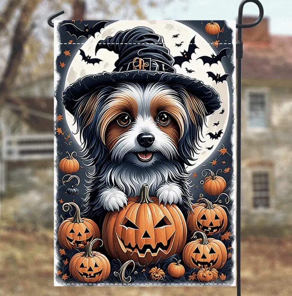 Halloween Dog Garden Flag, Halloween Garden Flag, Dog Garden Flag, Halloween Garden Flag, Dog Flag, Halloween Dog Flag, Garden Flag