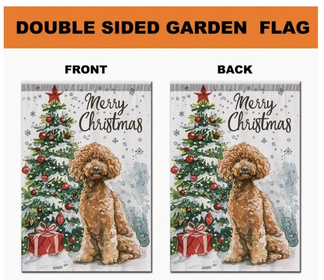 Christmas Doodle Garden Flag
