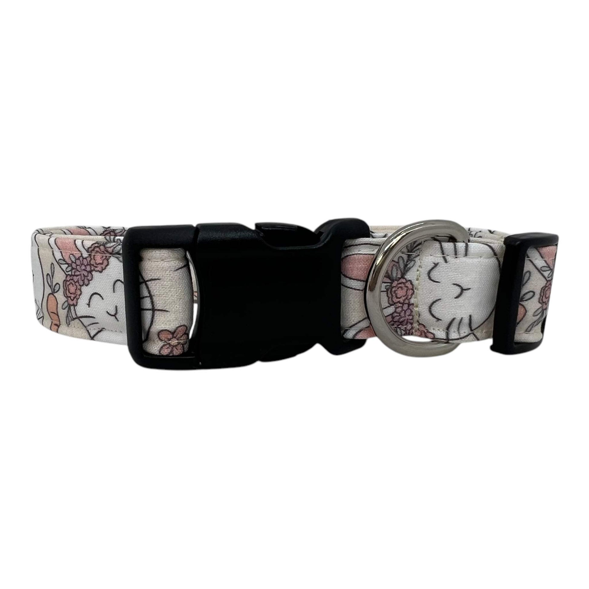 Pastel Easter Bunny Dog Collar with Flower Crown Design