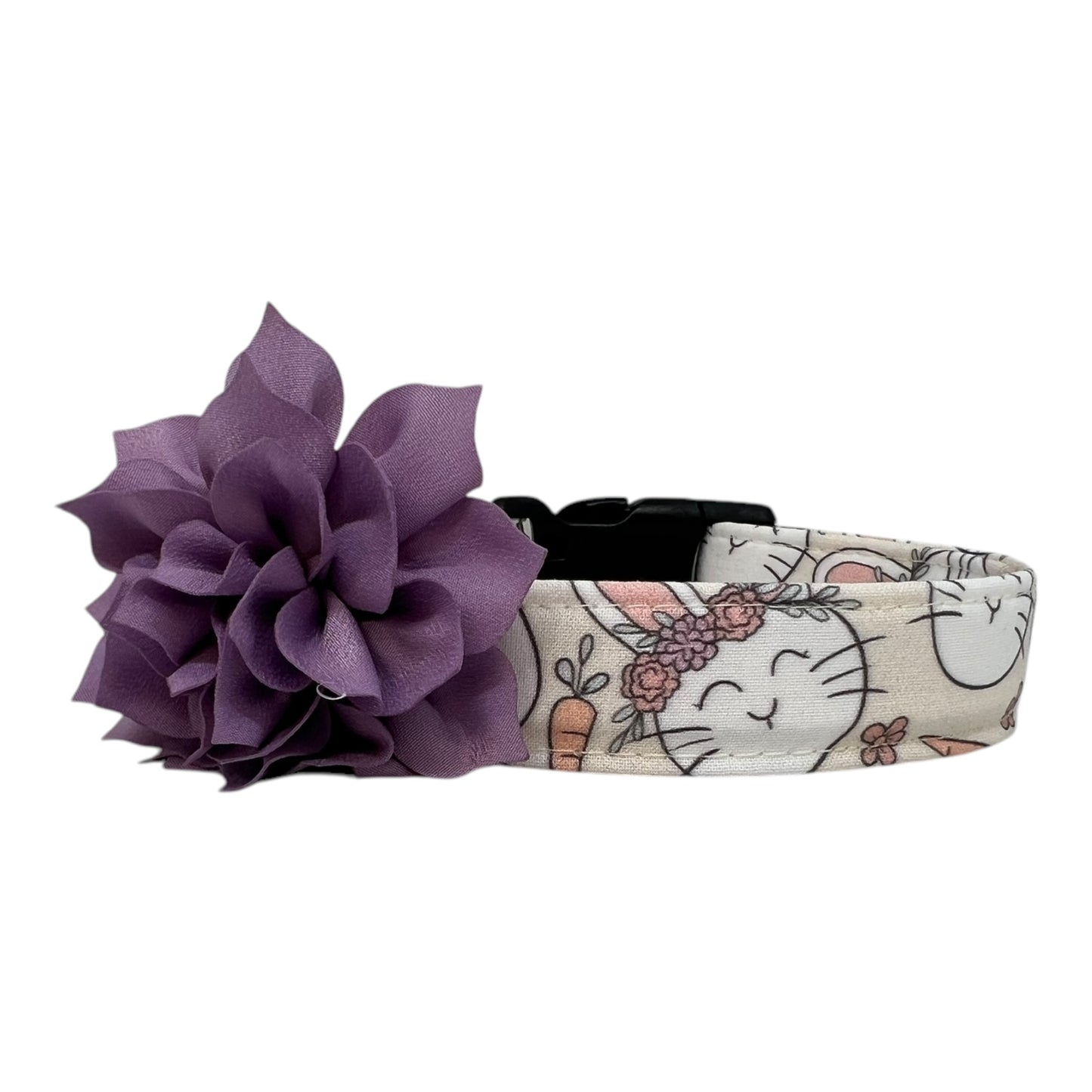 Easter Bunny Dog Collar with Flower