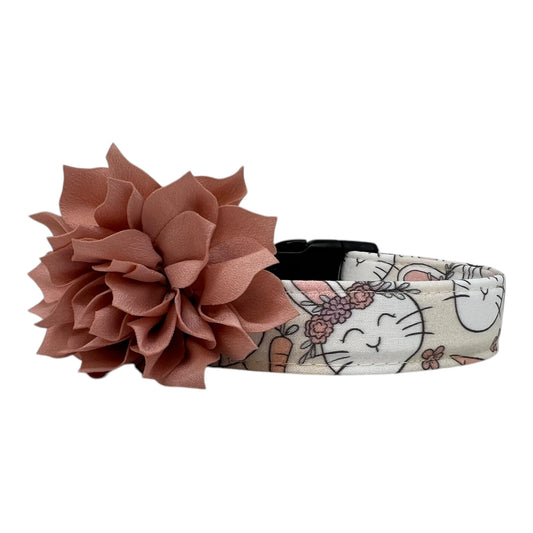 Easter Bunny Dog Collar with Flower
