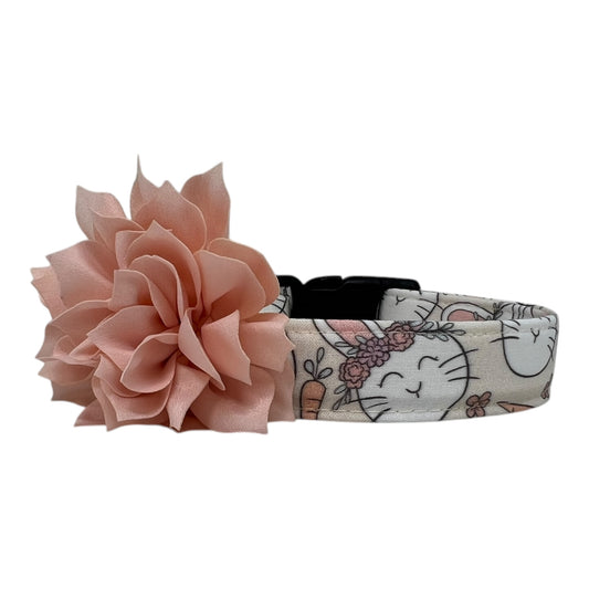 Easter Bunny Dog Collar with Flower