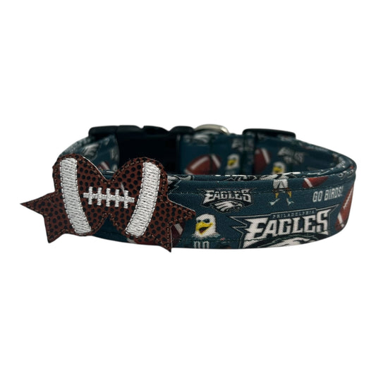 Philadelphia Eagles Football Dog Collar with Embellishment