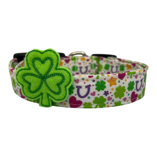 St. Patrick's Day Marshmallow Dog Collar with Embellishment