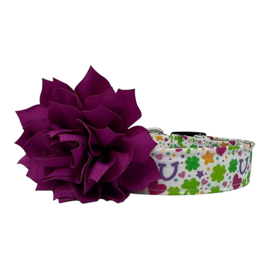 St. Patrick's Day Marshmallow Dog Collar with Flower