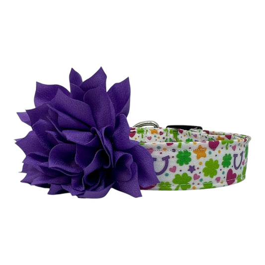 St. Patrick's Day Marshmallow Dog Collar with Flower