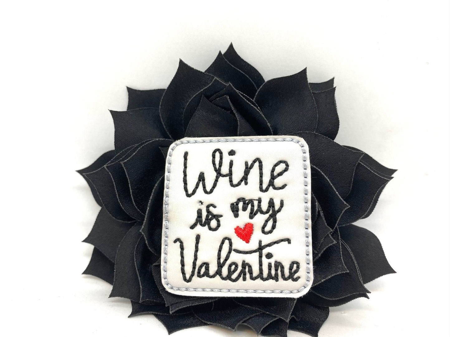 Wine is My Valentine Embellished Dog Collar Flower