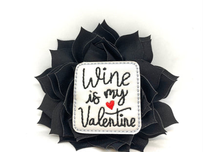 Wine is My Valentine Embellished Dog Collar Flower