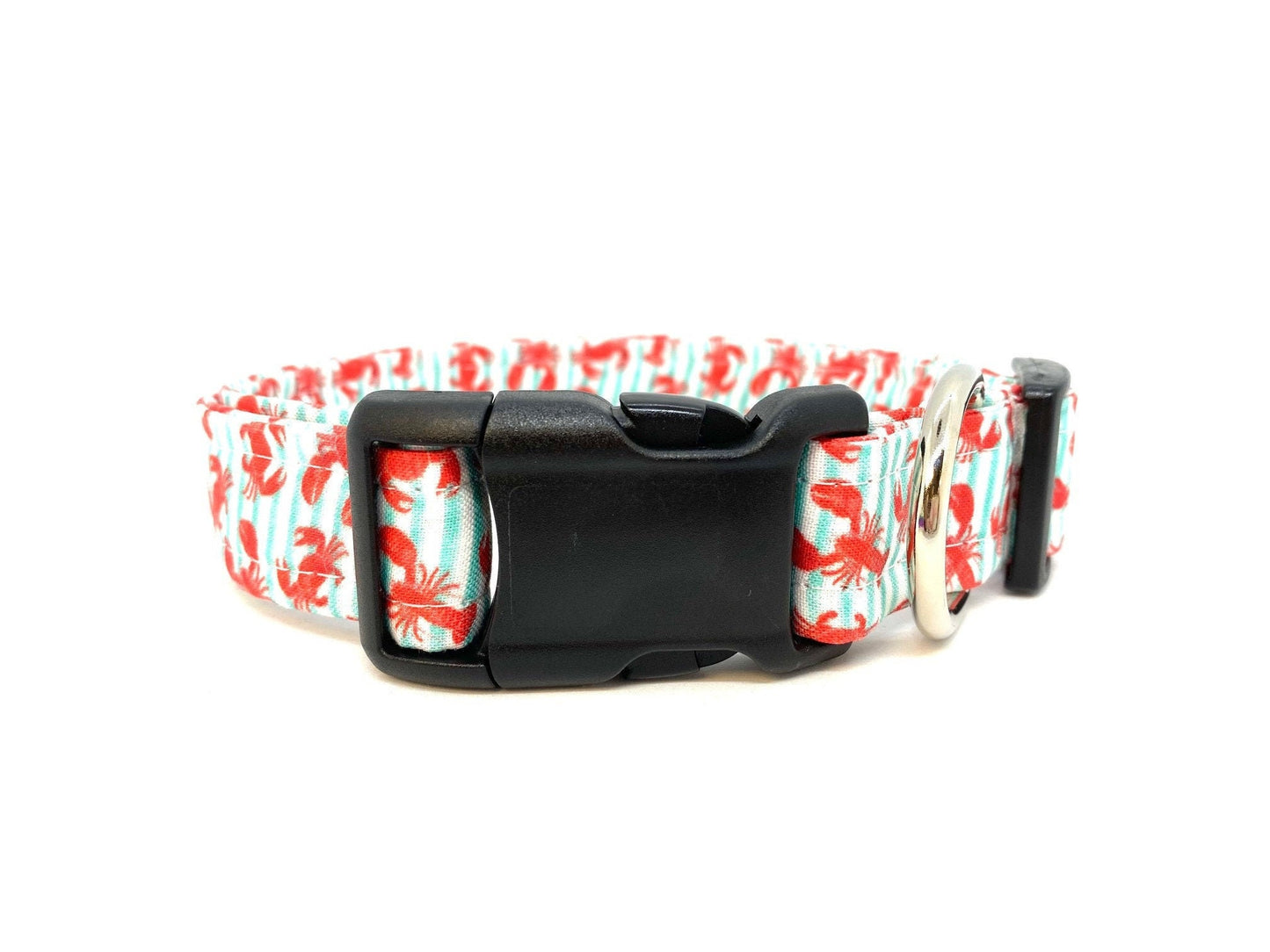 Dog Collar, Red Lobster and Crab Dog Collar with Red Flower, Nautical Collar, Summer Lobster Collar, Lobster, Crab Dog Collar, Crabs