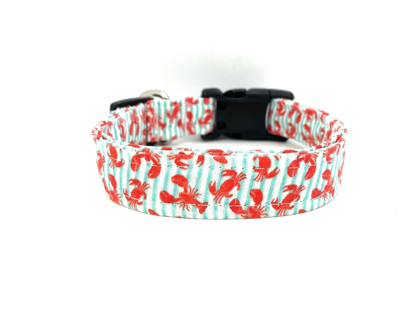Dog Collar, Red Lobster and Crab Dog Collar with Red Flower, Nautical Collar, Summer Lobster Collar, Lobster, Crab Dog Collar, Crabs