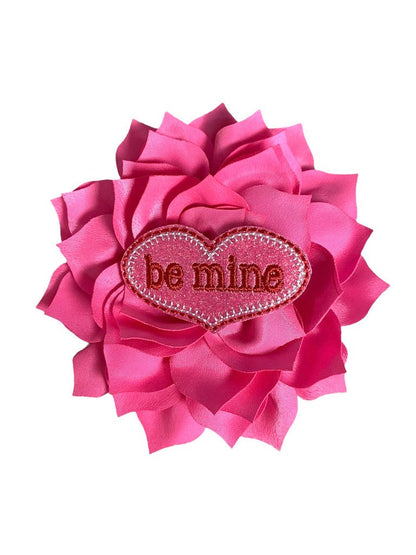 Embellished Dog Collar Flower, 3 or 4 Inch Dog Collar Flower with Embellishment, Valentine's Day Flower Embellishment, Be Mine Dog Flower