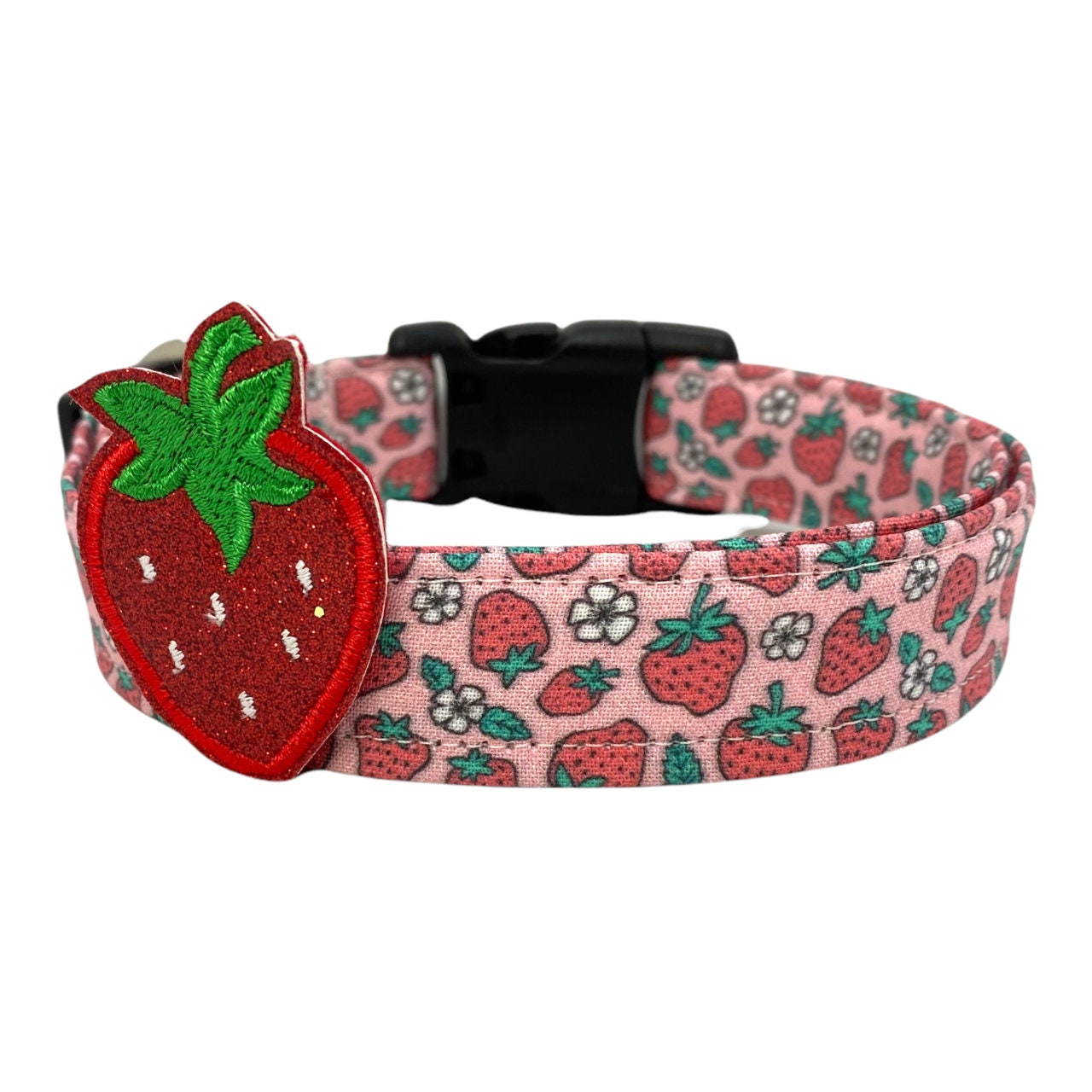 Strawberry Dog Collar with Embellishment