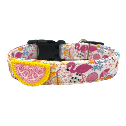 Flamingo Dog Collar with Embellishment