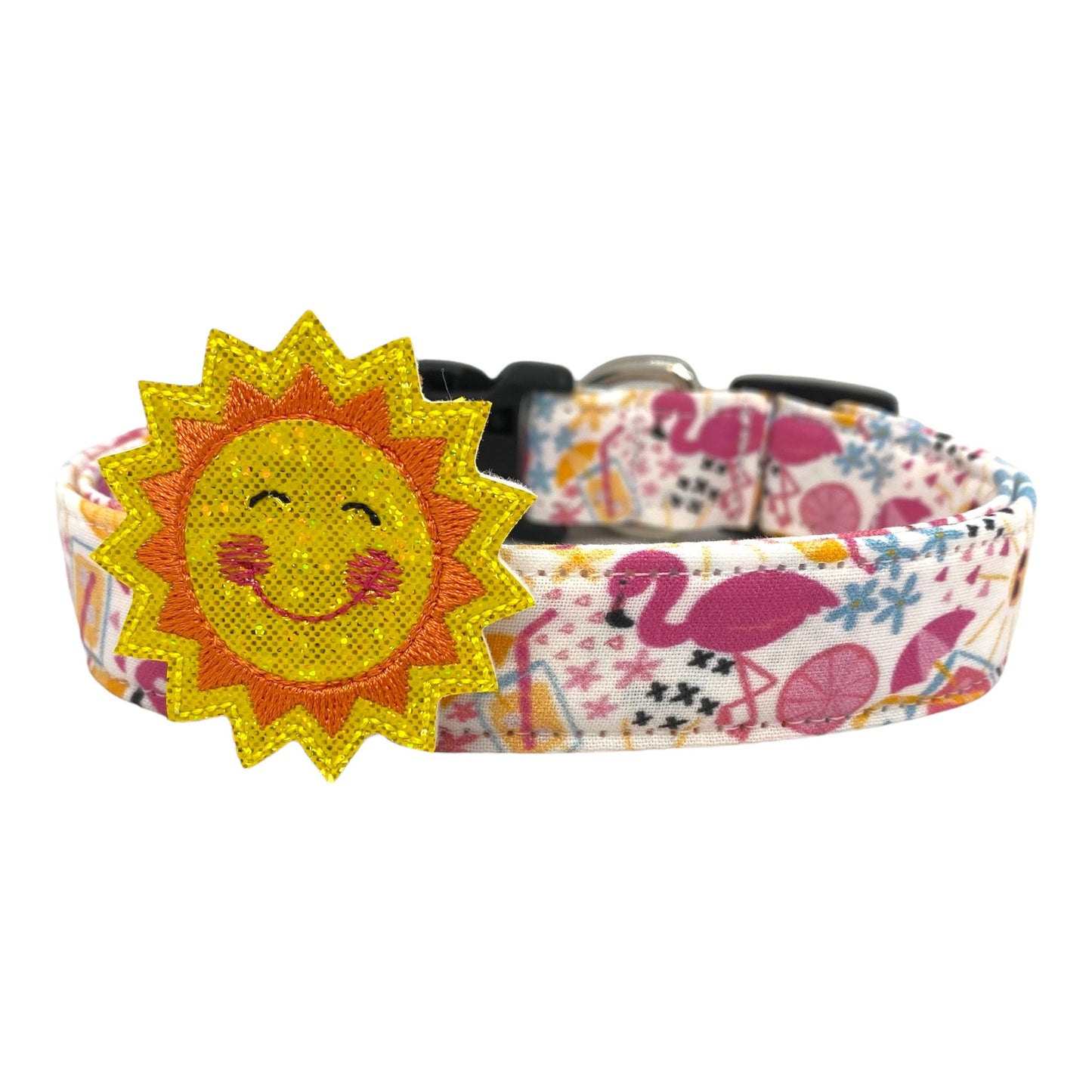 Flamingo Dog Collar with Embellishment