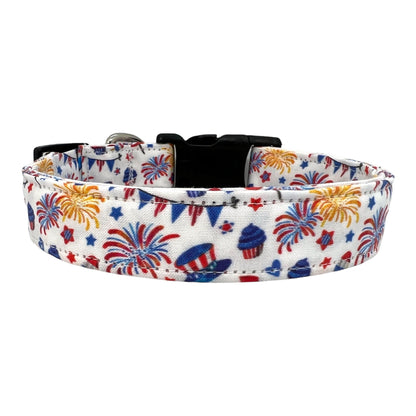 Patriotic Dog Collar, 4th of July Dog Collar, Firecracker Dog Collar, Fireworks Dog Collar, 4th July Collar For Dog, Independence Day Collar