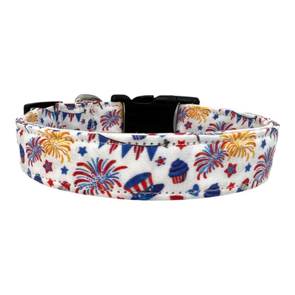 Patriotic Dog Collar, 4th of July Dog Collar, Firecracker Dog Collar, Fireworks Dog Collar, 4th July Collar For Dog, Independence Day Collar