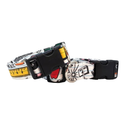 Chalkboard Doodle Dog Collar