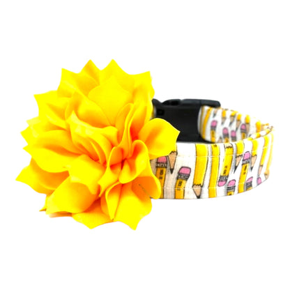 Pencil Dog Collar with Flower