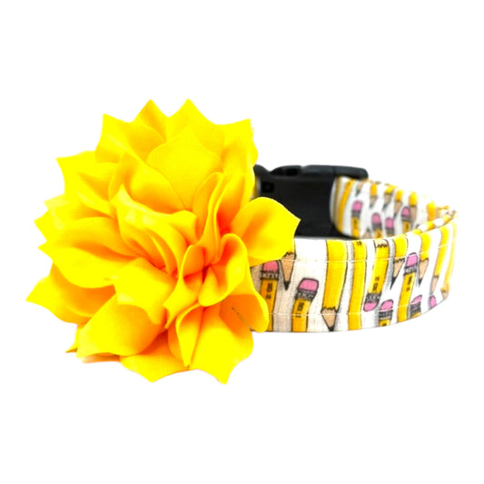 Pencil Dog Collar with Flower
