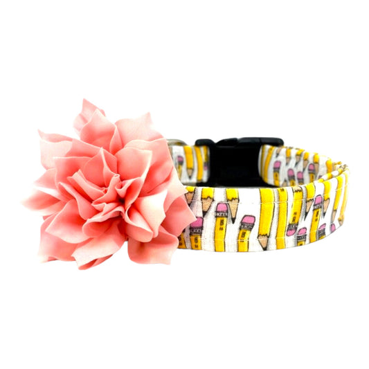 Pencil Dog Collar with Flower