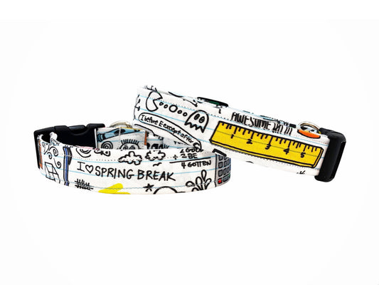Chalkboard Doodle Dog Collar