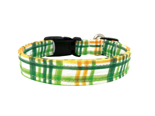 St. Patrick's Day Plaid Dog Collar