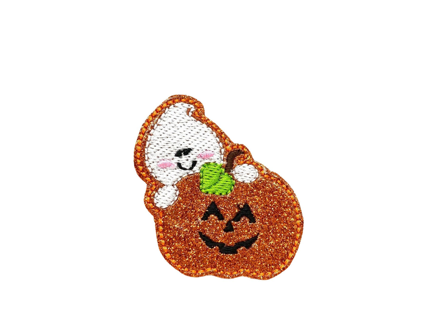 Ghost & Pumpkin Halloween Dog Collar Embellishment