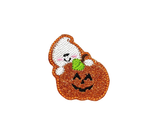 Ghost & Pumpkin Halloween Dog Collar Embellishment