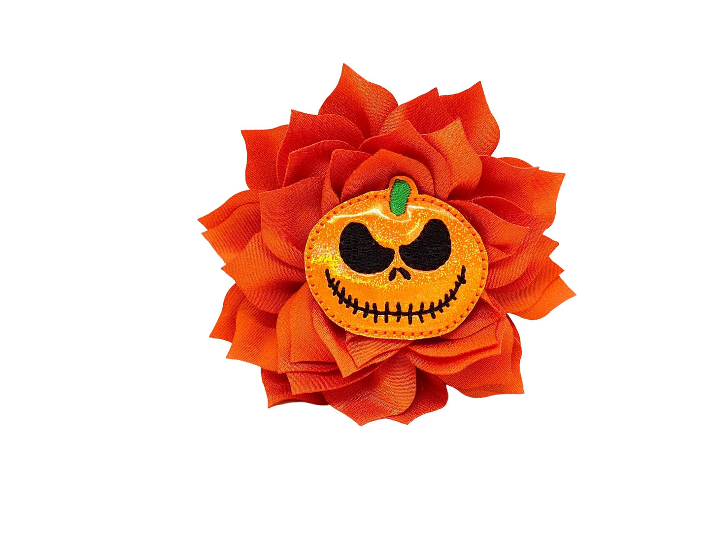 Embellished Dog Collar Flower, 4 Inch Dog Collar Flower with Embellishment, Halloween Embellishment