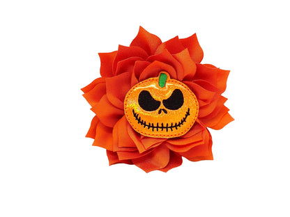 Embellished Dog Collar Flower, 4 Inch Dog Collar Flower with Embellishment, Halloween Embellishment