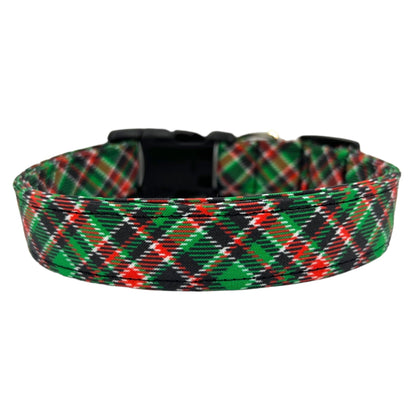 Christmas Tartan Plaid Dog Collar
