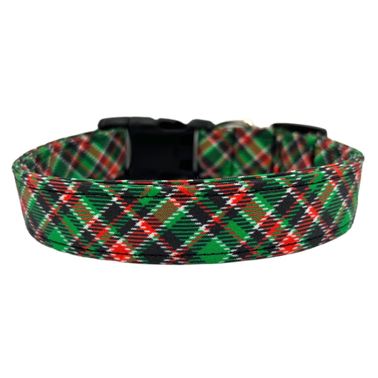Christmas Tartan Plaid Dog Collar