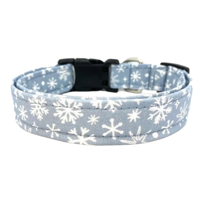 Christmas & Winter Snowflake Dog Collar with Snowflake Embellishment