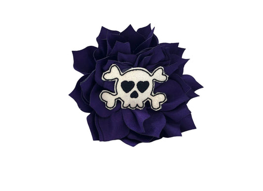Halloween Skull Embellished Dog Collar Flower