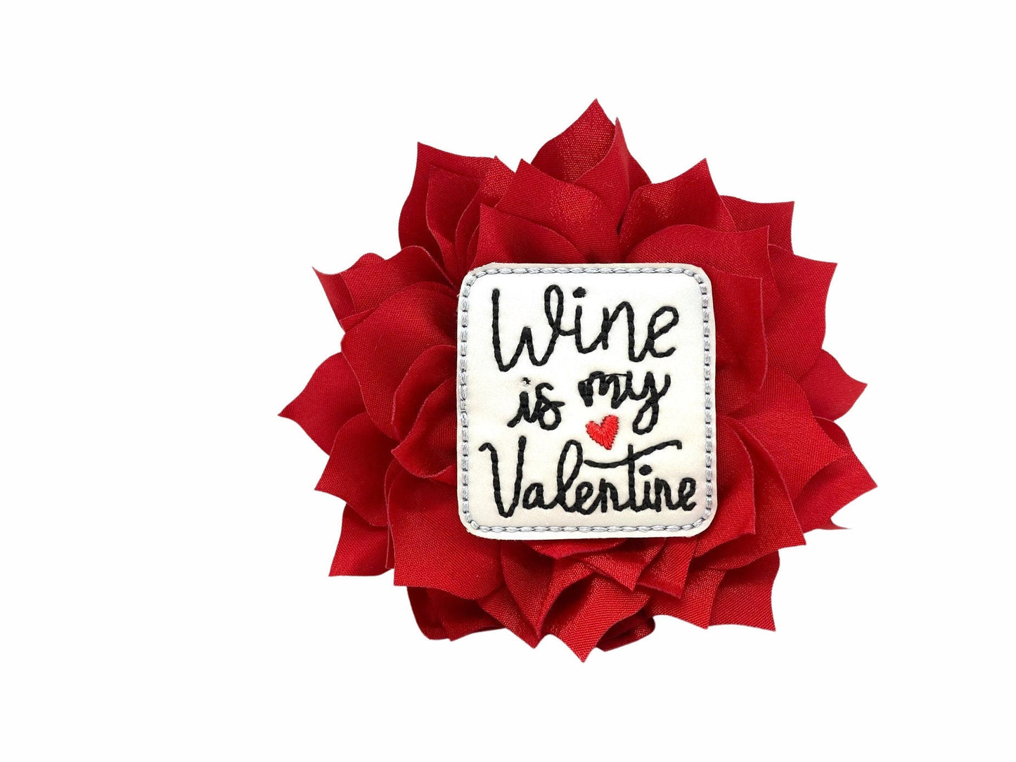 Wine is My Valentine Embellished Dog Collar Flower