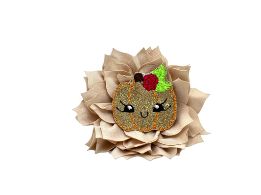 Floral Pumpkin Embellished Dog Collar Flower