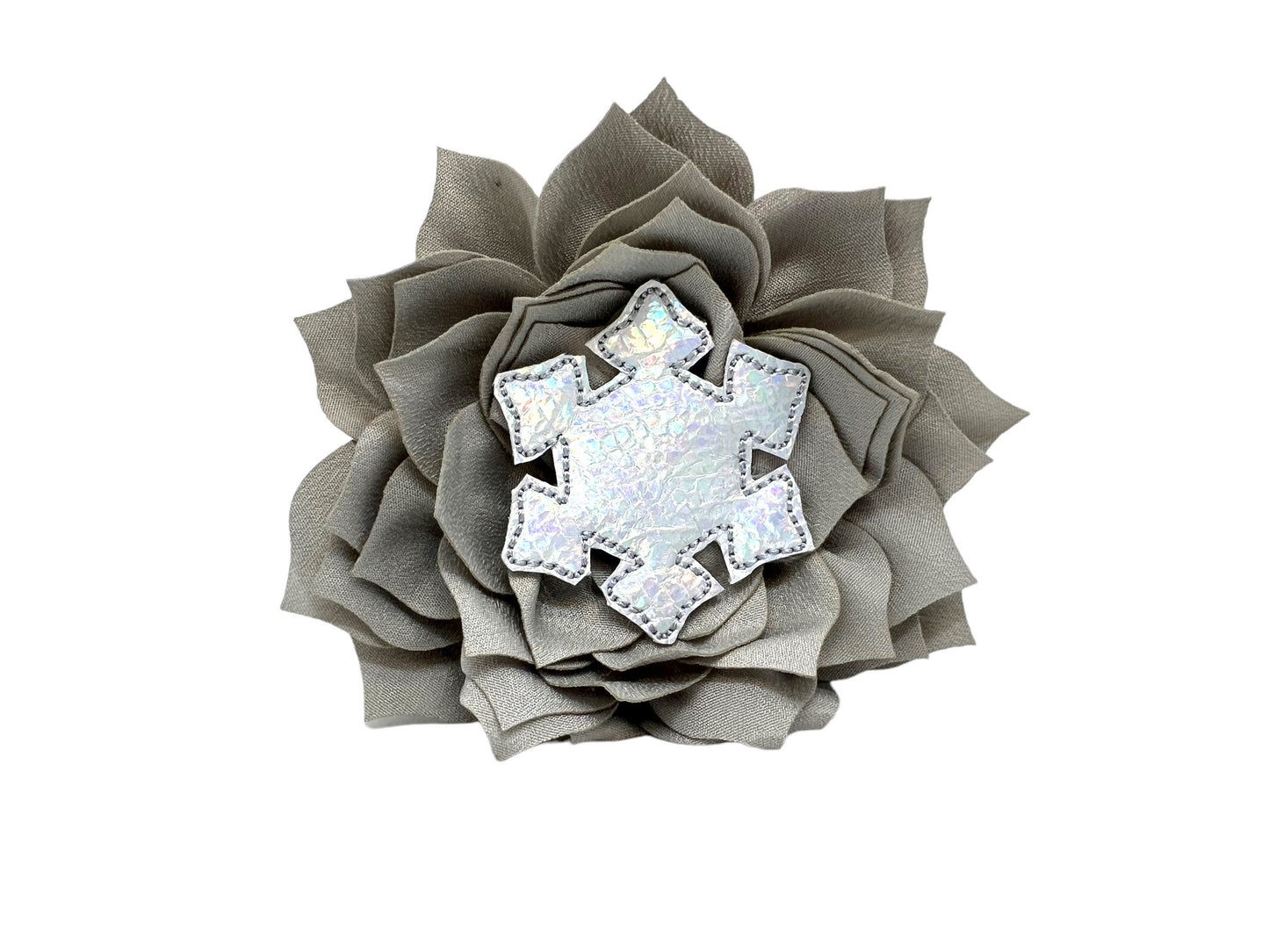 Snowflake Embellished Dog Collar Flower, Christmas Dog Collar Flower, Winter Snowflake Collar Flower, Dog Collar Flower, Flower for Collar