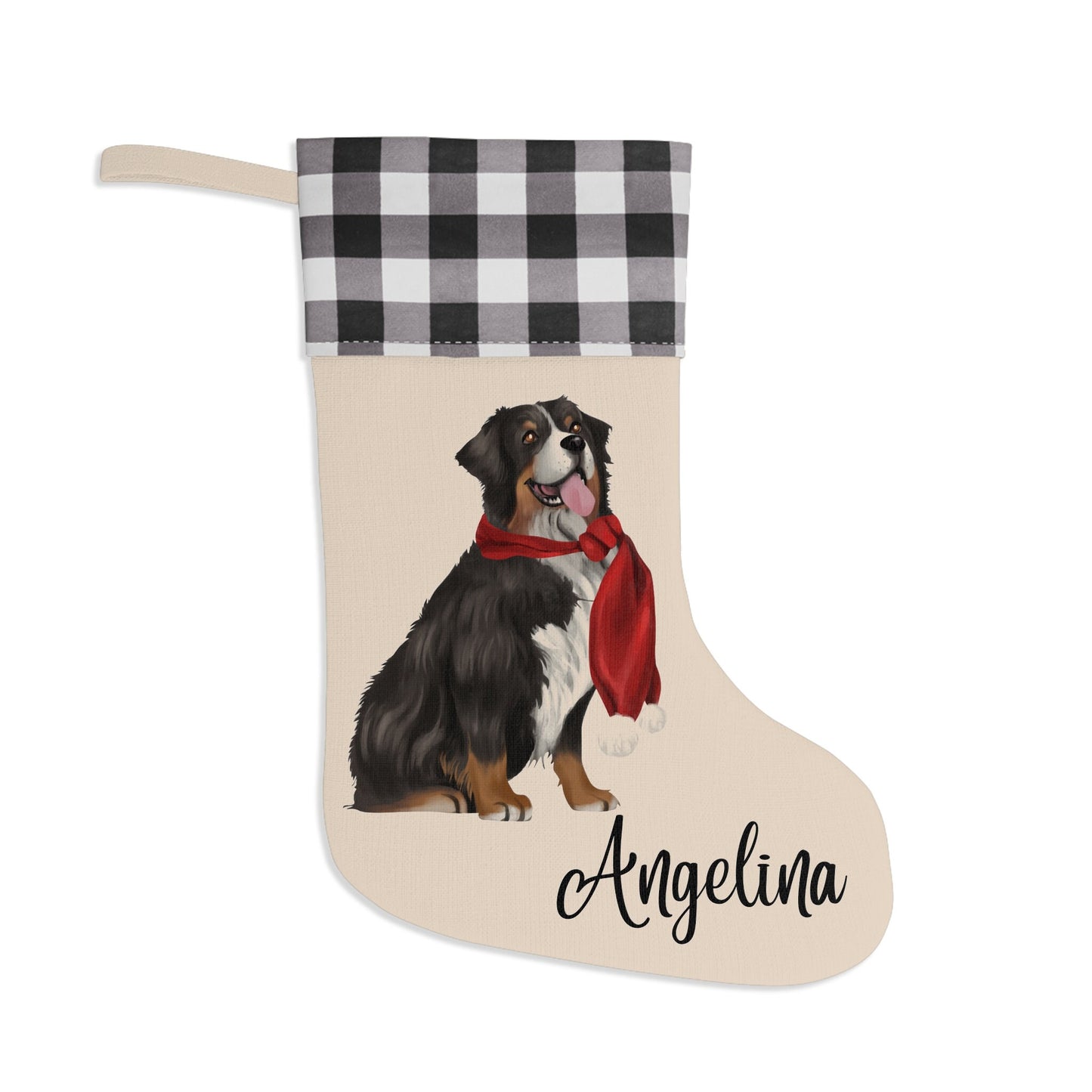 Personalized Bernese Mountain Dog Christmas Stocking