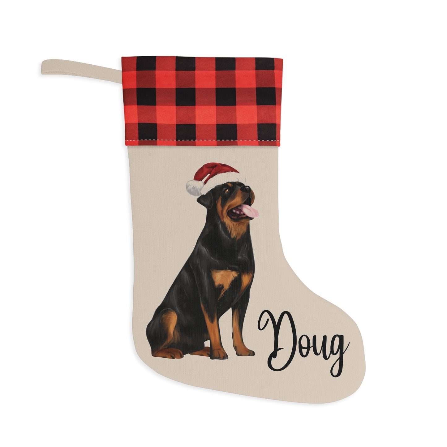 Personalized Rottweiler Dog Christmas Stocking