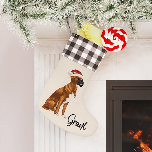 Personalized Boxer Dog Christmas Stocking
