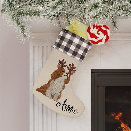 Personalized King Charles Cavalier Dog Christmas Stocking