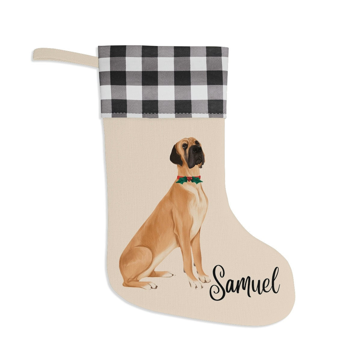 Personalized Great Dane Dog Christmas Stocking