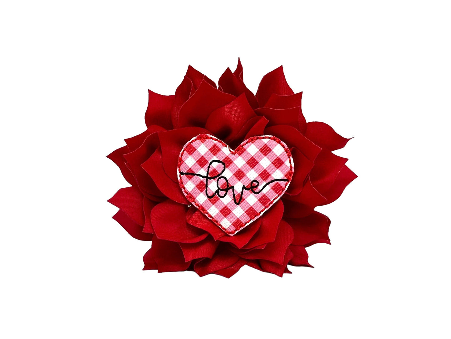 Valentine's Day Embellished Dog Collar Flower