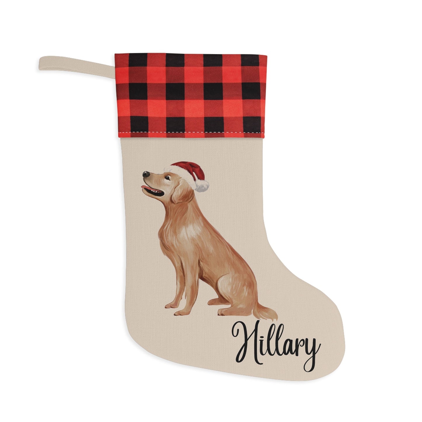 Personalized Golden Retriever Dog Christmas Stocking