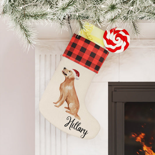 Personalized Golden Retriever Dog Christmas Stocking