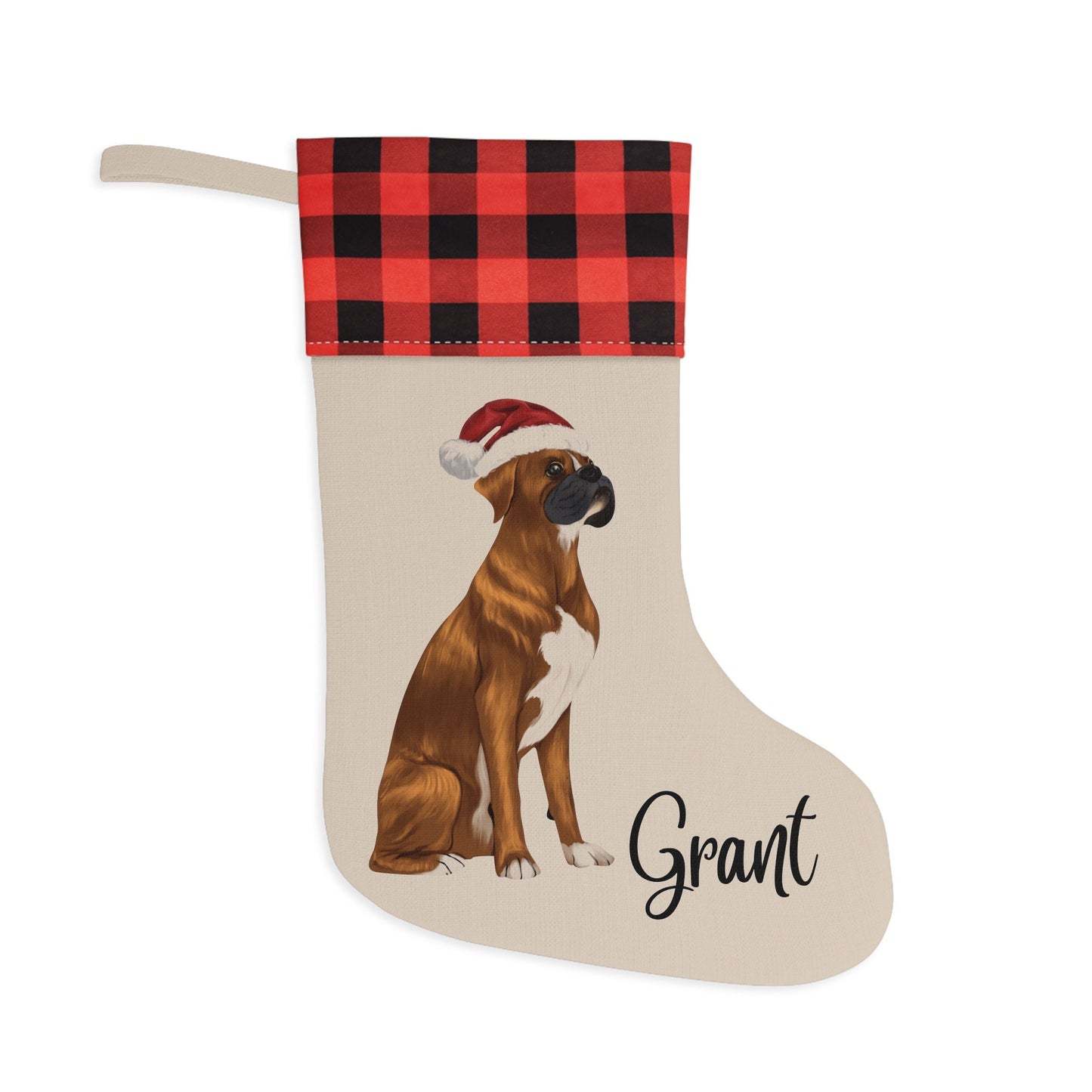 Personalized Boxer Dog Christmas Stocking